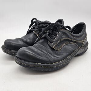 Born Shoes Mens Size 5 Black Leather Oxford Casual Comfort Lace Up Stitching